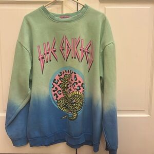 Edikted medium graphic sweatshirt green /blue